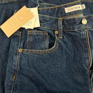 High rise wide leg denim